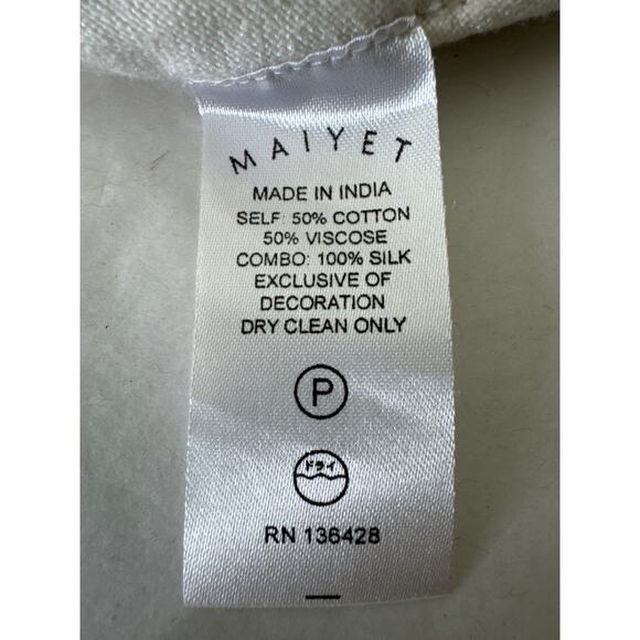 MAIYET Embellished Cotton Blend Cut Out Top Size 36 - Picture 10 of 12